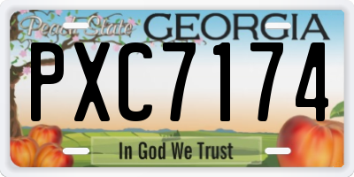 GA license plate PXC7174