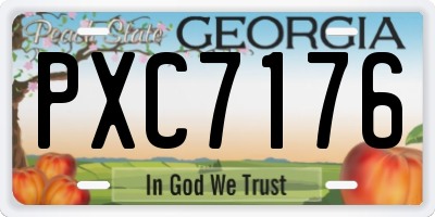 GA license plate PXC7176
