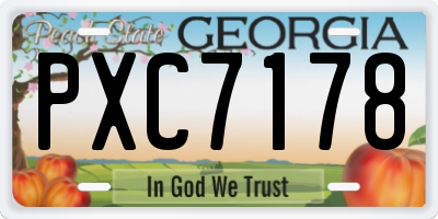 GA license plate PXC7178
