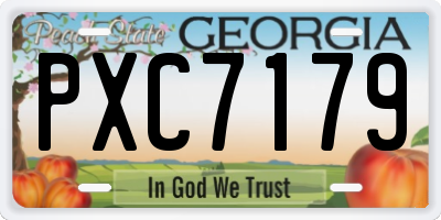 GA license plate PXC7179