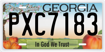 GA license plate PXC7183