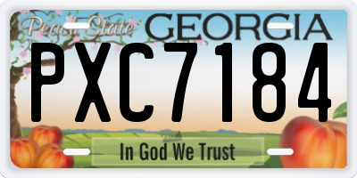 GA license plate PXC7184