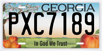 GA license plate PXC7189