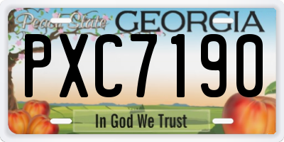GA license plate PXC7190