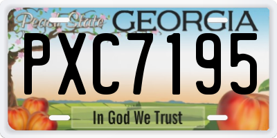 GA license plate PXC7195