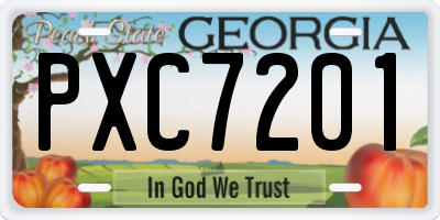 GA license plate PXC7201