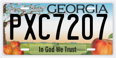 GA license plate PXC7207