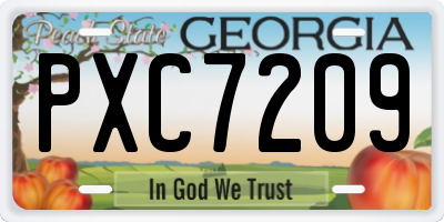 GA license plate PXC7209