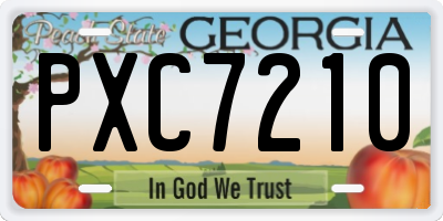 GA license plate PXC7210