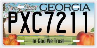 GA license plate PXC7211