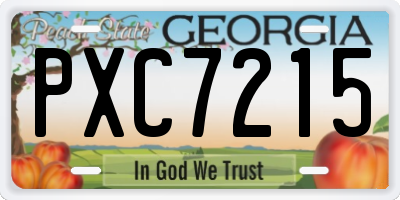 GA license plate PXC7215