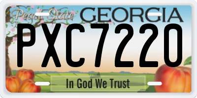 GA license plate PXC7220