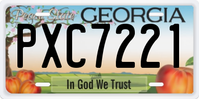 GA license plate PXC7221
