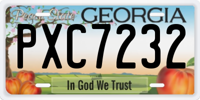 GA license plate PXC7232