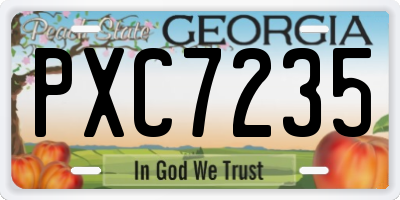 GA license plate PXC7235