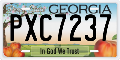 GA license plate PXC7237