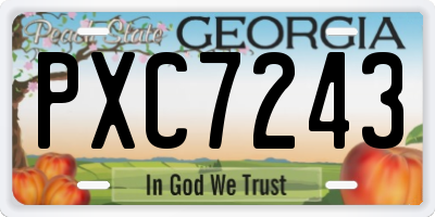 GA license plate PXC7243