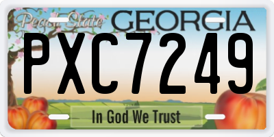GA license plate PXC7249