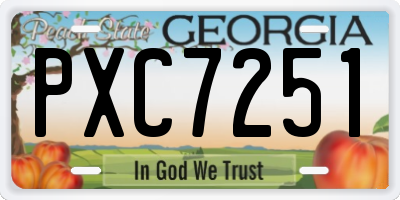 GA license plate PXC7251