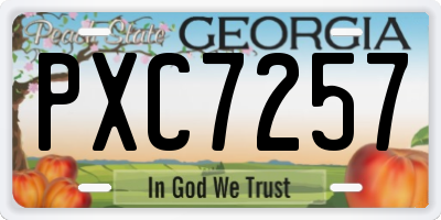 GA license plate PXC7257