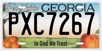 GA license plate PXC7267