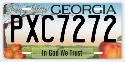 GA license plate PXC7272