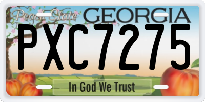GA license plate PXC7275