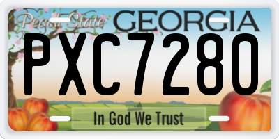 GA license plate PXC7280