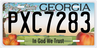 GA license plate PXC7283