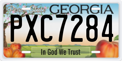 GA license plate PXC7284