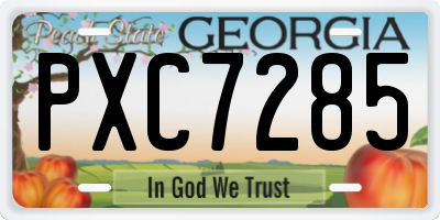 GA license plate PXC7285