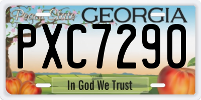 GA license plate PXC7290
