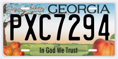 GA license plate PXC7294