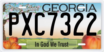GA license plate PXC7322