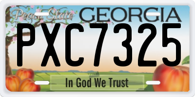 GA license plate PXC7325