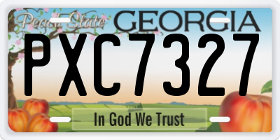GA license plate PXC7327