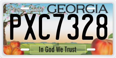 GA license plate PXC7328