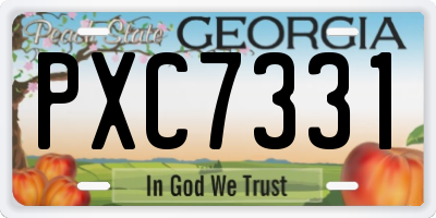 GA license plate PXC7331