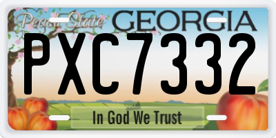 GA license plate PXC7332