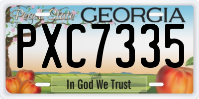 GA license plate PXC7335