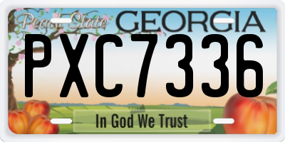 GA license plate PXC7336
