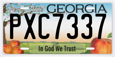 GA license plate PXC7337