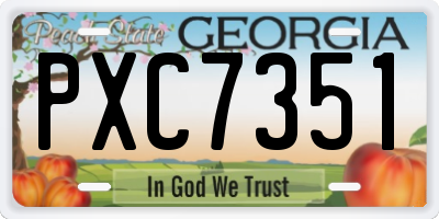 GA license plate PXC7351