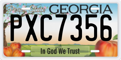GA license plate PXC7356