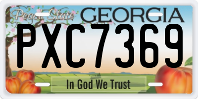 GA license plate PXC7369