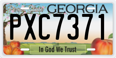 GA license plate PXC7371