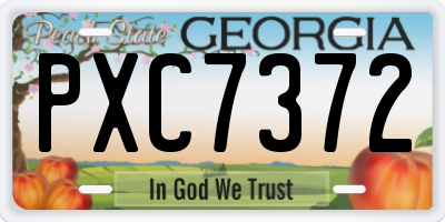 GA license plate PXC7372