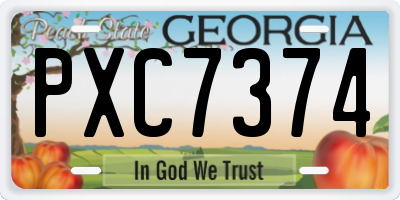 GA license plate PXC7374