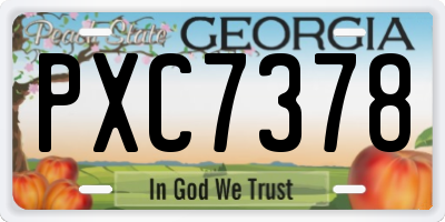 GA license plate PXC7378