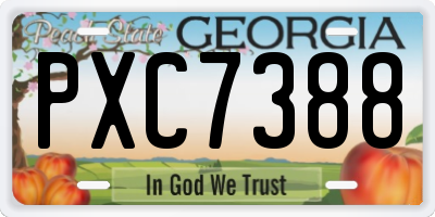 GA license plate PXC7388